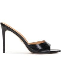 Kazar - Schwarze Mules Auf Einem Absatz Aus Geprägtem Leder - Lyst