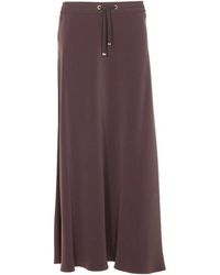Herno - Rokken ,Bruin ,Wol Matte Satin Midi Rok - Lyst