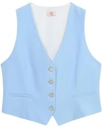Oltre - Jassen ,Blauw ,Polyester Technische Stoffen Gilet - Lyst