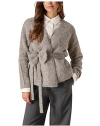 SELECTED - Strick-Cardigan Mit Schleife - Lyst