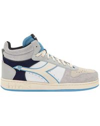 Diadora - Graue Wildleder Twin Basket Sneakers - Lyst