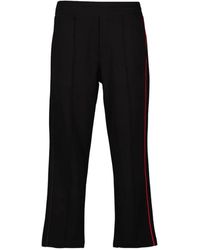 Moncler - Broeken ,Zwart ,Katoen Joggingbroek Straight Cut Met Geborduurd Logo - Lyst