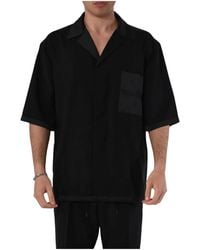 Roberto Collina - Satin oversized hemd mit versteckten knöpfen - Lyst