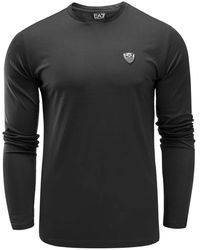 EA7 - Tops ,Zwart ,Long Sleeve Top - Lyst