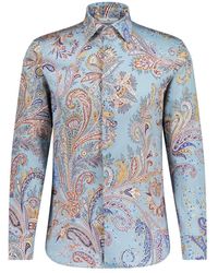 Etro - Baumwollhemd mit paisley-muster - Lyst