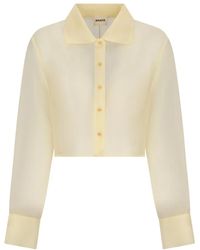 KHAITE - Overhemden ,Geel ,Organza Jasen Top - Lyst