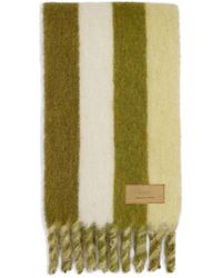 Ami Paris - Gestreepte Sjaal Met Franjes En Logopatch - Lyst