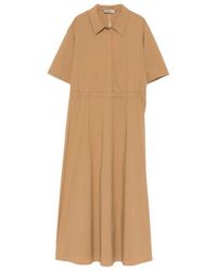 Herno - Kleedjes ,Bruin ,Nylon Jurk Van Lichte Stretch Nylon - Lyst