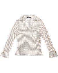 Nenette - Overhemden ,Satijn Gestreepte Wikkelblouse - Lyst