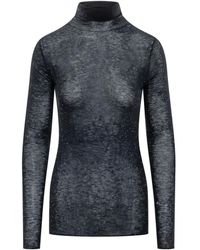 Pinko - Truien & Vesten ,Blauw ,Wol Moss Maglia Ultraf - Lyst