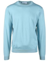 FILIPPO DE LAURENTIIS - Truien & Vesten ,Blauw ,Katoen Katoenen Stijlvolle Maglia Shirt - Lyst