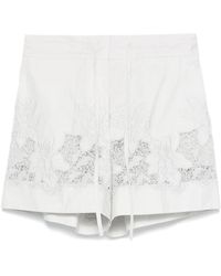 P.A.R.O.S.H. - P.A.R.O..H. ,Korte Broeken ,Wit ,Katoen Witte Katoenen Diagonale Zak Shorts - Lyst