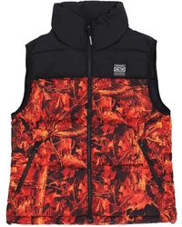 Propaganda - Jassen ,Oranje ,Polyester Oranje Puff Vest Met Tweewegrits - Lyst