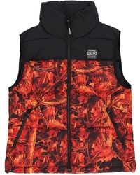 Propaganda - Jassen ,Oranje ,Polyester Oranje Puff Vest Met Tweewegrits - Lyst