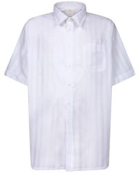 Givenchy - Overhemden ,Wit ,Katoen Voile Stripe Short Sleeve Shirt - Lyst