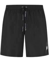Dolce & Gabbana - Badmode ,Zwart ,Polyester Mid-Length Zwembroek Met Logo Tag - Lyst
