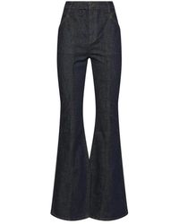 Self-Portrait - Jeans ,Blauw ,Katoen Jeans Met Krokodillenprint En Strass - Lyst