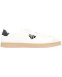 Prada - Schoenen ,Wit ,Leer Lane Low-Top Sneakers - Lyst