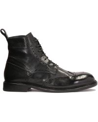 Kazar - Schwarze Brogue Verzierte Stiefel - Lyst