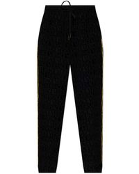 Versace - Broeken ,Zwart ,Katoen Broek Met Logo - Lyst