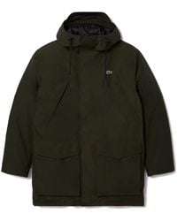 Lacoste - Wasserdichte gepolsterte parka khaki grün - Lyst