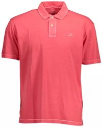 GANT - Tops ,Roze ,Geborduurd Roze Polo Shirt - Lyst