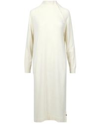 Pennyblack - Cremefarbenes maxikleid mit stehkragen - Lyst