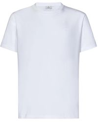 Etro - Wit Katoenen Jersey T-Shirt Met Pegaso-Logo - Lyst