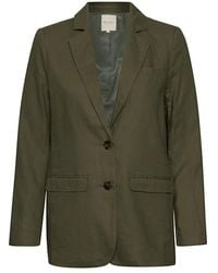 Part Two - Jassen ,Groen ,Linnen Linnen Blazer Jas Met Knopen - Lyst