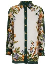 FARM Rio - Overhemden ,Veelkleurig ,Linnen Shirt Met Kraag En Knopen - Lyst
