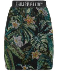 Philipp Plein - Rokken ,Groen ,Polyester Crystal Mini Skirt Hawaii - Lyst