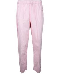 Semicouture - Broeken ,Roze ,Katoen Katoenen Casual Broek - Lyst