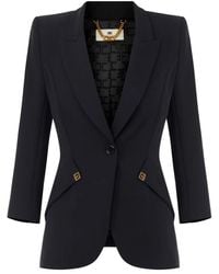 Elisabetta Franchi - Jacket Made Of Lightweight Crêpe Fabric And Satin - Lyst