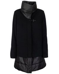 Fay Gewatteerde Cashmere Jas - Zwart