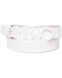 Liu Jo - Weißes Eco-Leder Logo Gürtel - Lyst