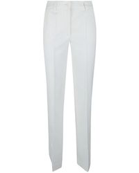 P.A.R.O.S.H. - Pantalones Acampanados De Mezcla De Lana Crema, Mujer, Talla - Lyst