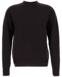 Drumohr - Truien & Vesten ,Bruin ,Wol Funnel Neck Pullover - Lyst