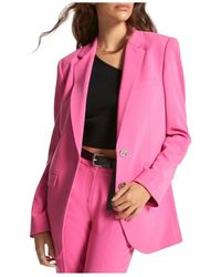 Michael Kors - Jassen ,Roze ,Leer Crepe Boyfriend Blazer - Lyst