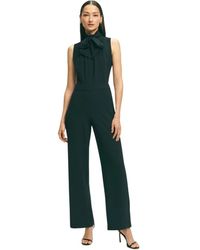 Brooks Brothers - Jumpsuits & Playsuits ,Zwart ,Polyester Zwarte Stretch Jumpsuit - Lyst