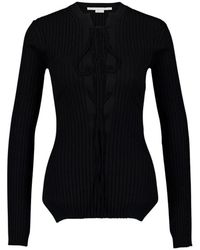 Stella McCartney - Zwart Vetersluiting Gebreide Trui - Lyst