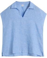 Aspesi - Overhemden ,Blauw ,Katoen Cotton Poplin Top - Lyst