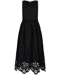 Liu Jo - Baumwollkleid Mit Stickerei - Lyst