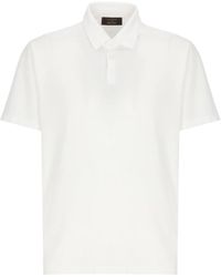 Zanone - Tops ,Wit ,Katoen Slim Fit Ice Cotton Polo Shirt - Lyst