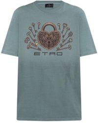 Etro - T-Shirt Mit Druck - Lyst