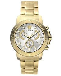 Versace - Urban chrono chronograph watch gold stainless - Lyst