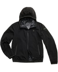 Blauer - Jassen ,Zwart ,Polyester Korte Gestreepte Jas - Lyst