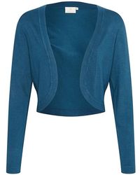 Kaffe - Truien & Vesten ,Blauw ,Blauwe Bolero Met Lange Mouwen - Lyst