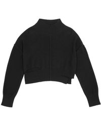 MM6 by Maison Martin Margiela - Schwarzer cropped pullover mit cut-out details - Lyst