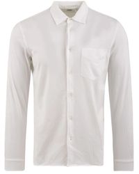 Aspesi - Overhemden ,Wit ,Katoen Cotton Jersey Shirt - Lyst