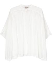 Semicouture - Camisa blanca de algodón y seda - Lyst